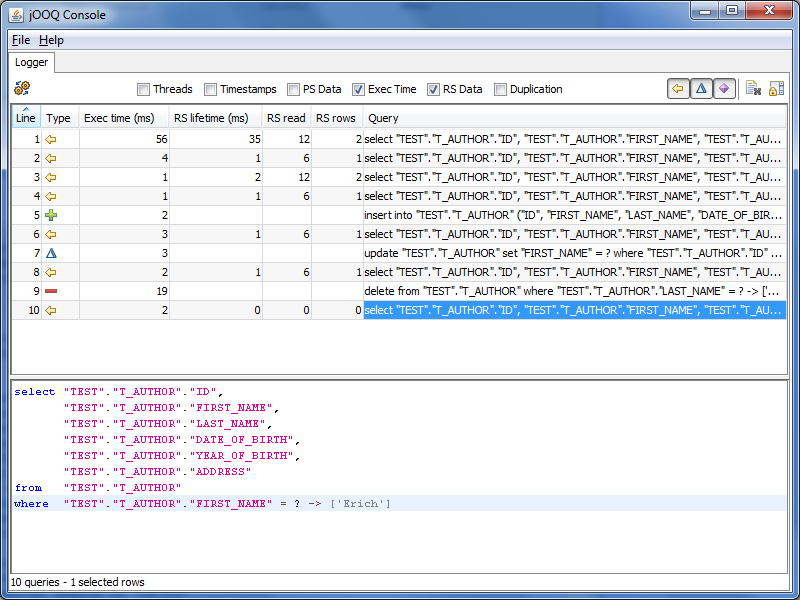 jOOQ Console example